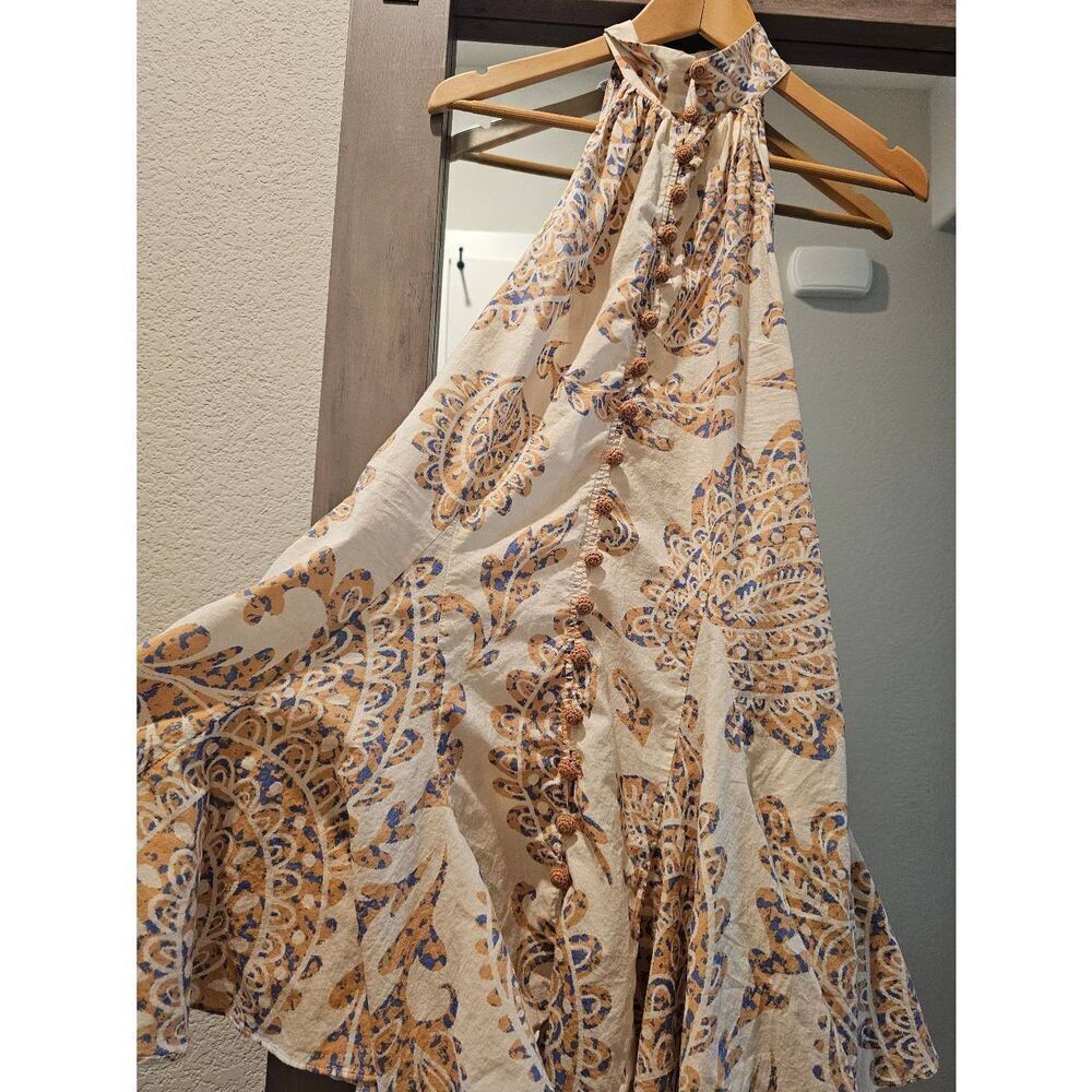 Zara cream halter neck Paisley dress